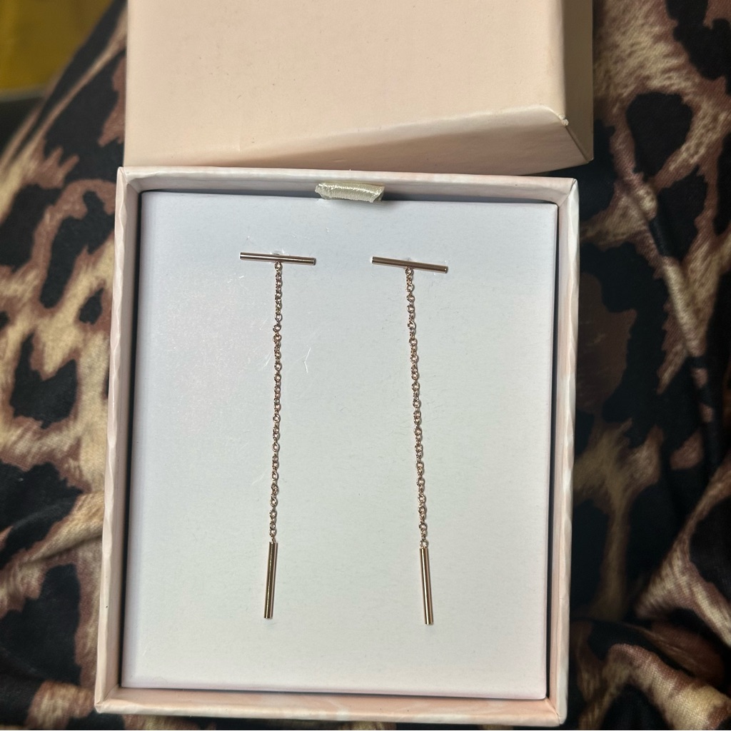 Elegant Rose Gold Chain Drop Earrings
